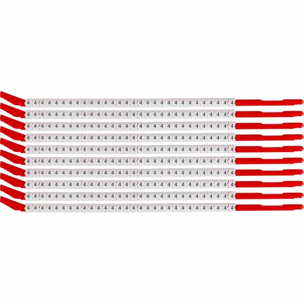 ClipSleeve Wire Markers Size 10 Nylon 16 AWG - 14 AWG, 4 Pack of 300 Each, 300PK